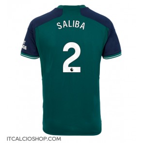 Arsenal William Saliba #2 Terza Maglia 2023-24 Manica Corta